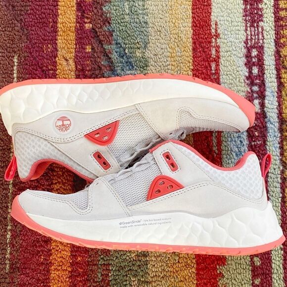 Timberland Solar Wave Trail Running Sneakers Lt Grey Orange/Coral - Picture 1 of 13